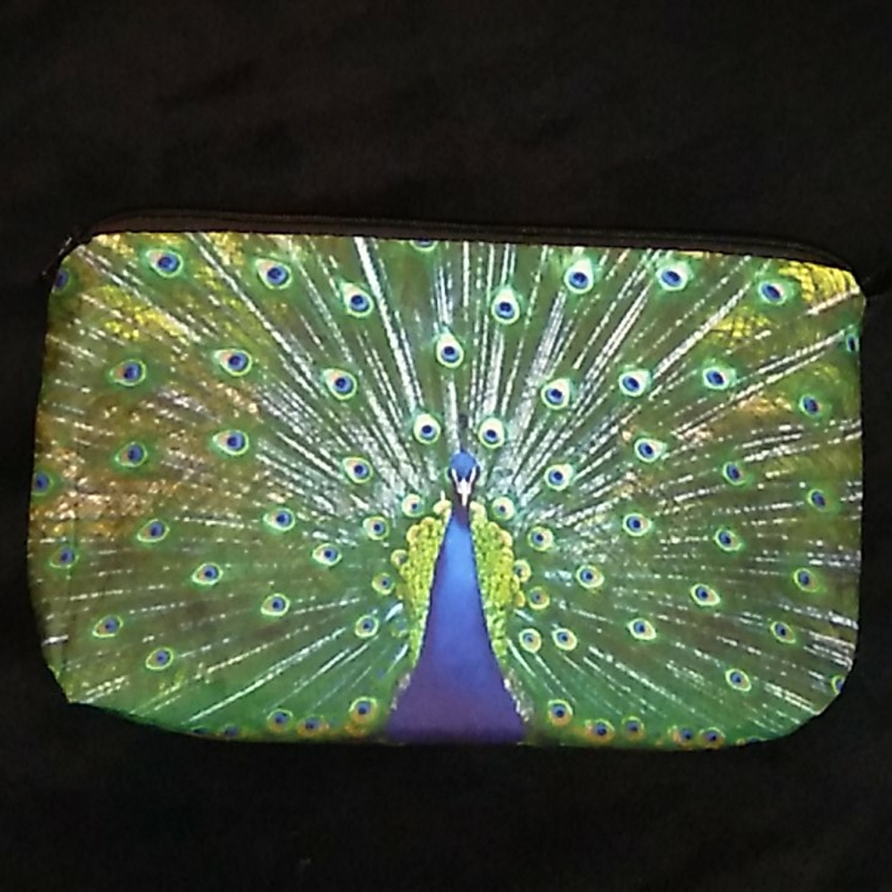 NEW- Cosmetic bag- Peacock